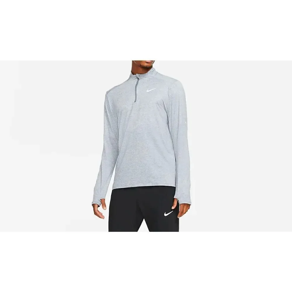 Nike Element Men's Gray Dri-FIT 1/2-Zip Running Top Size Medium